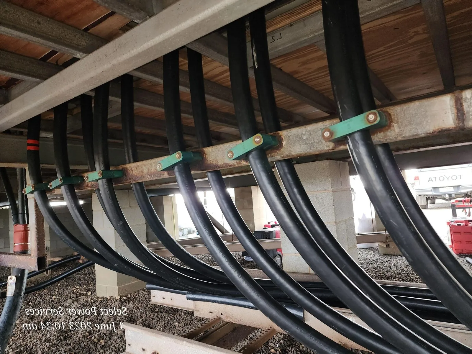 High voltage cable run